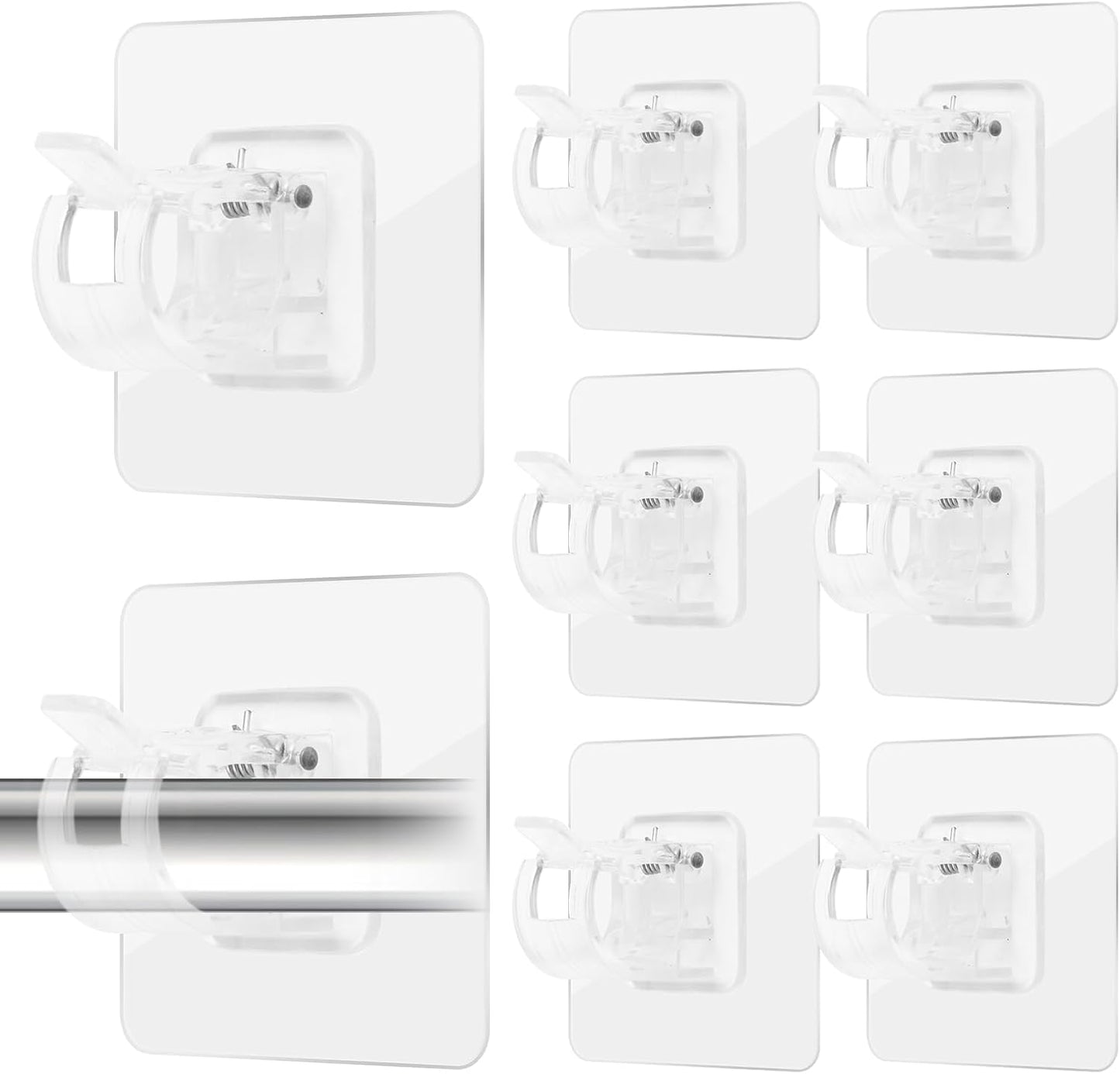 TRUSBEE Self-Adhesive Curtain Rod Brackets - No Drilling, No Mess!