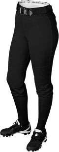 EvoShield Womens Mid Rise Fastpitch Pants - Black Athletic Fit
