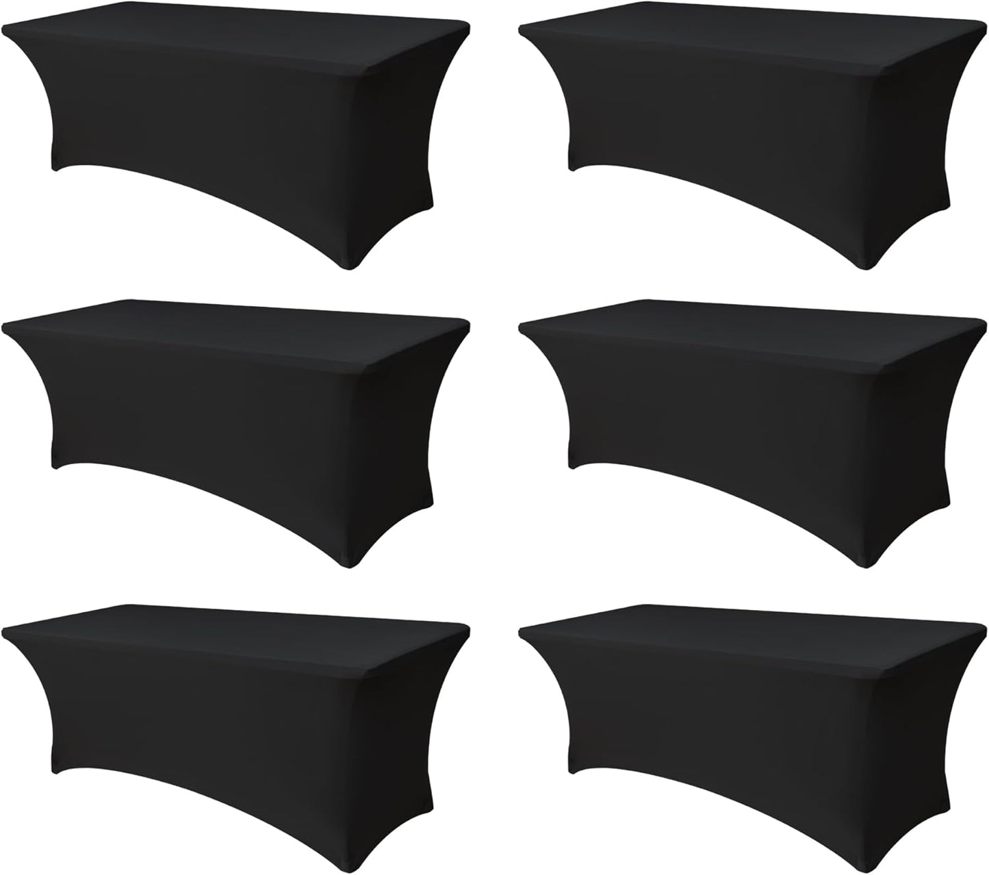 Spandex Table Cover for 6ft Rectangle Tables - 6 Pack Fitted