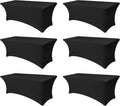 Spandex Table Cloths for 8 Foot Rectangle Tables - 6 Pack Fitted