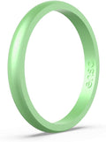 Halo Birthstone Silicone Ring for Men - 2.54mm Wide Minimal Band