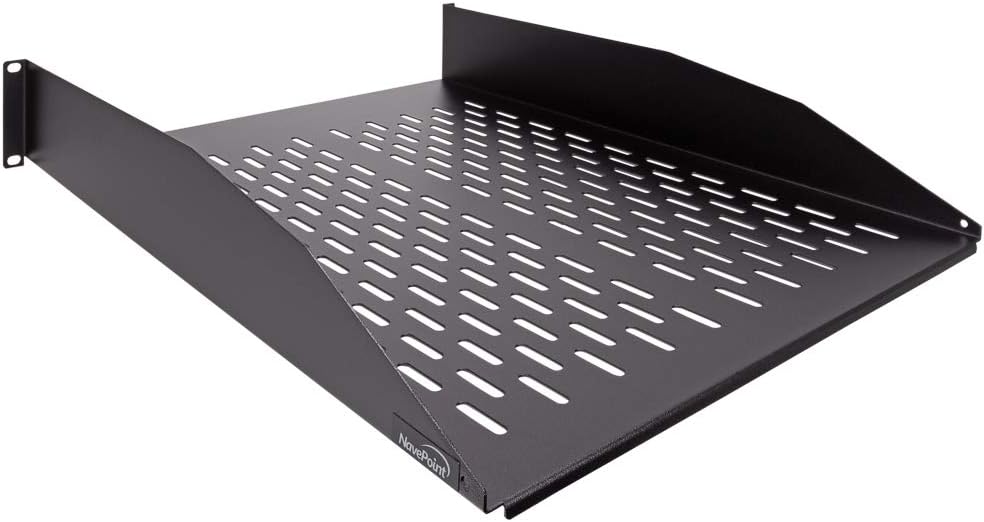 NavePoint 2U Heavy Duty Vented Rack Mount Shelf for Servers