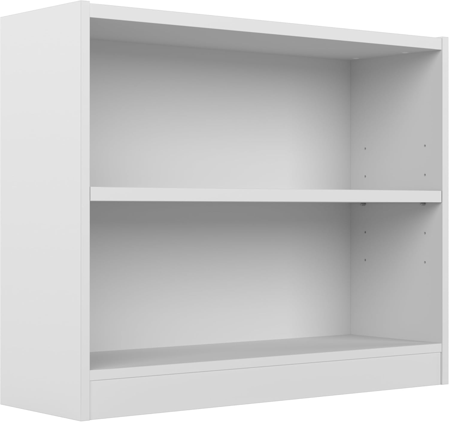 Universal Small 2 Shelf Bookcase in White for Home Office
