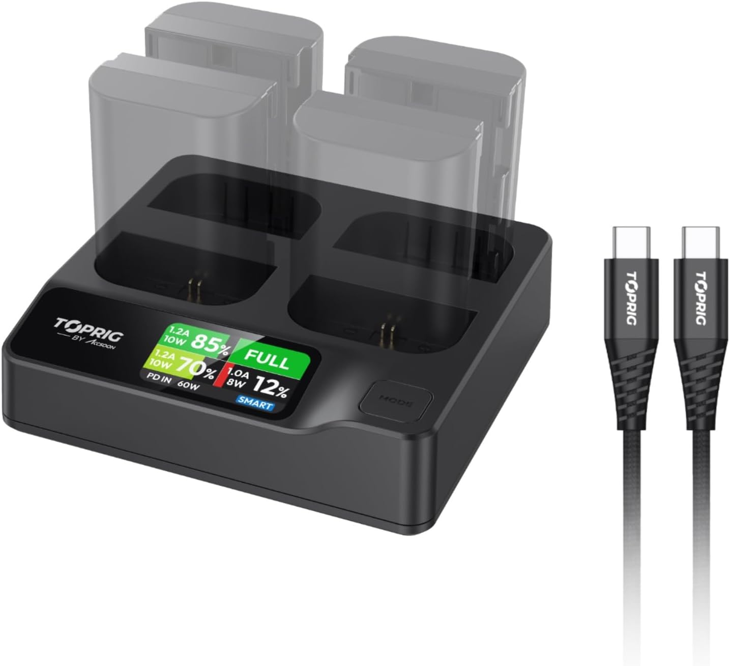Accsoon Toprig LP-E6 Battery Charger: Fast 4-Channel Charging