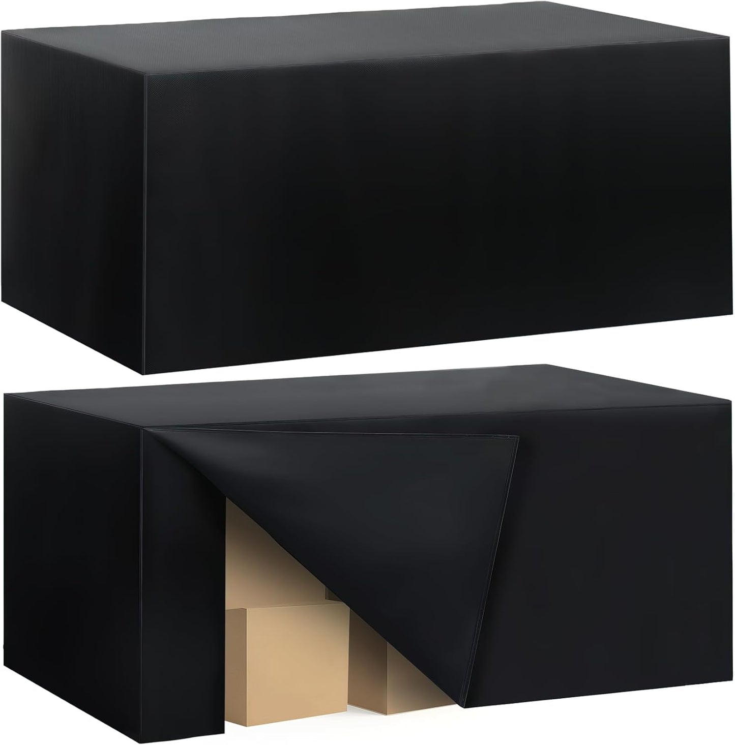 2 Pack Fitted Tablecloth for 8 Foot Rectangle Tables - Black