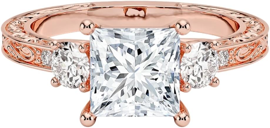 1-3 CT Moissanite Engagement Ring in Solid Gold & Silver
