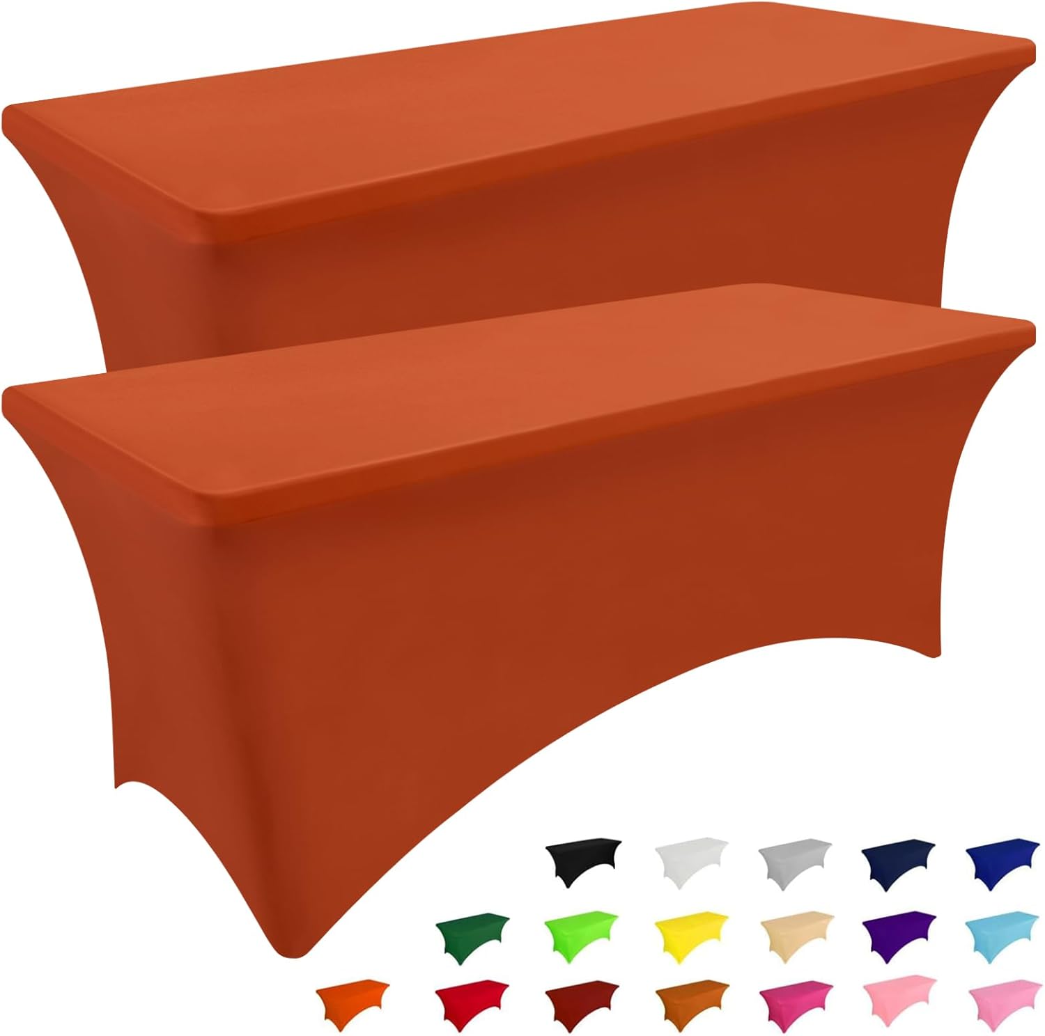 Smiry 2 Pack Spandex Table Cloths for 8FT Rectangular Tables
