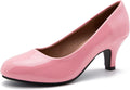 Women's Classic Round Toe Pump Kitten Low Heel Shoes (Style 3RHV)