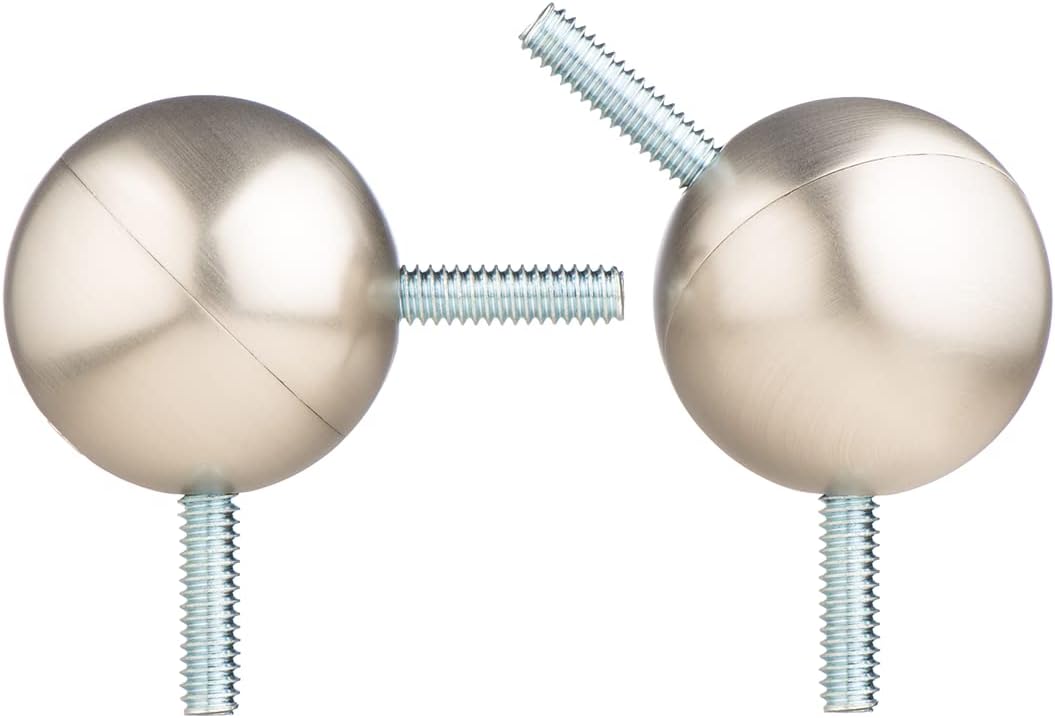 Ivilon Bay Window Curtain Rod Corner Connector - Brushed Nickel for Versatile Rod Sizes
