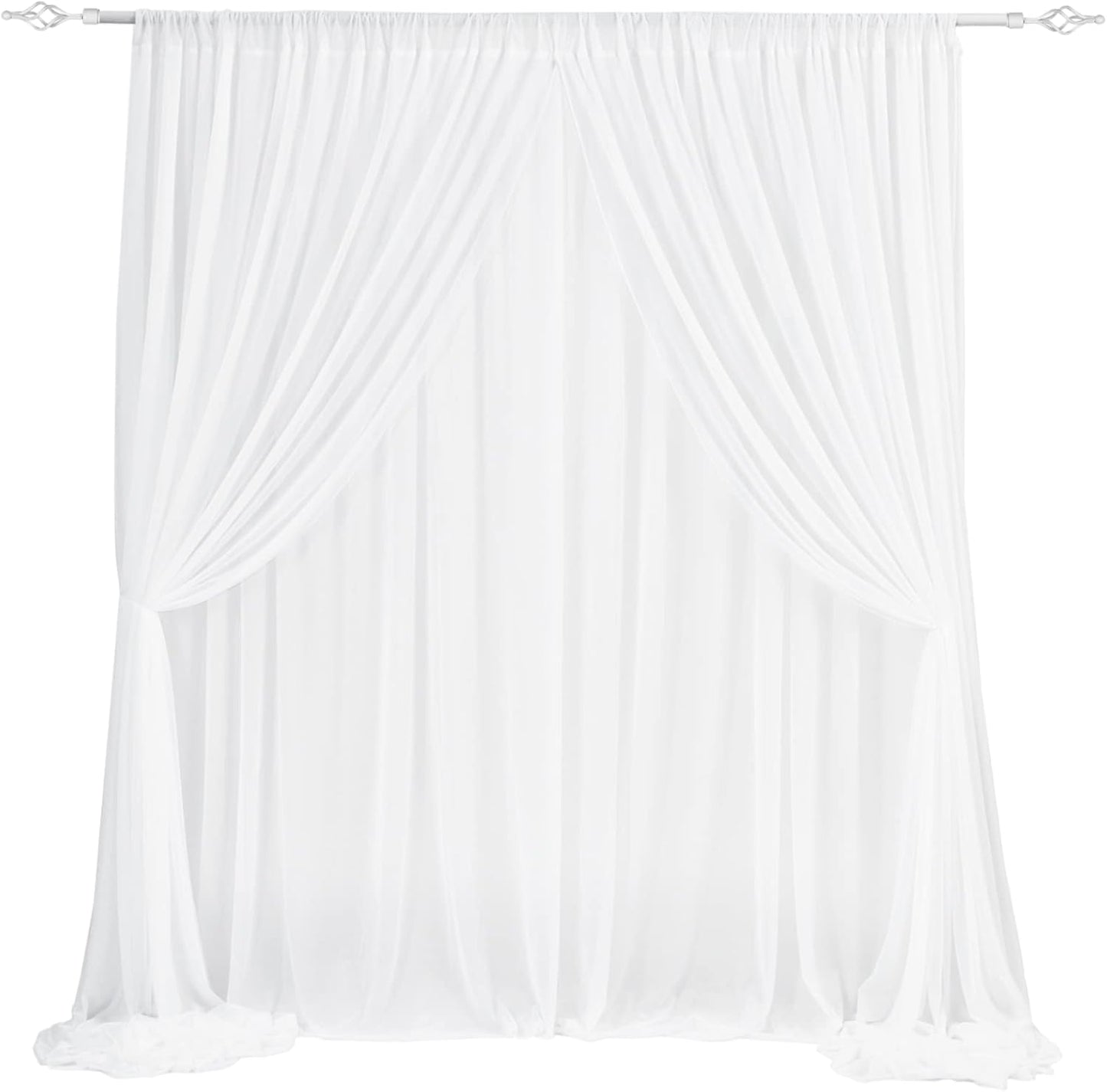 Wrinkle-Free 10Ft Wedding Backdrop Sheer Draping