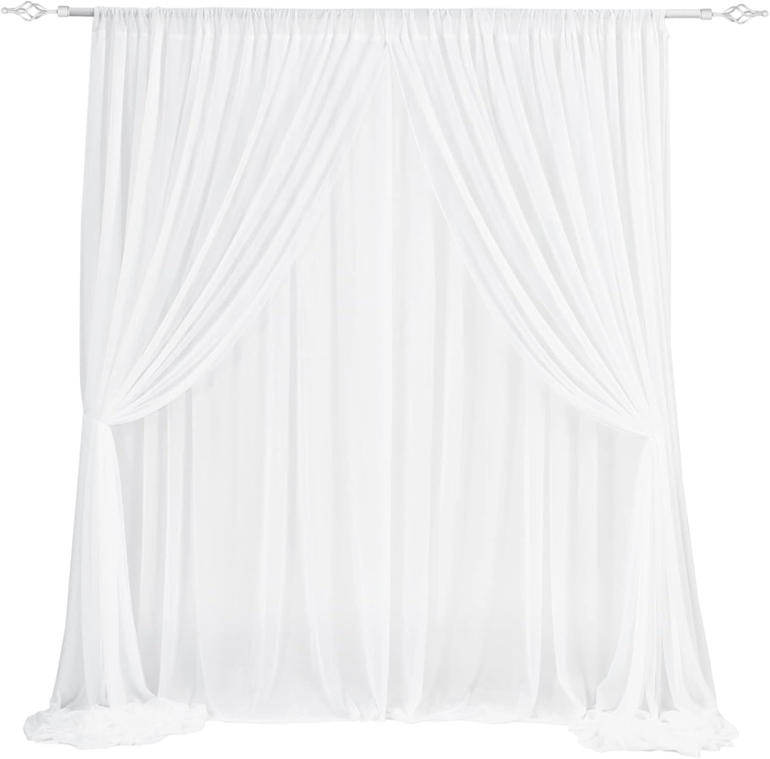 Wrinkle-Free 10Ft Wedding Backdrop Sheer Draping