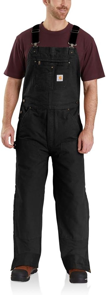 Carhartt Men's Washed Duck Bib Overalls - Quilt Lined Comfort