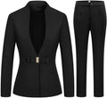 MODFUL Women's Business Pant Suit Set 2 Piece Slim Fit Blazer - Work