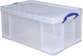 Really Useful Clear Transparent Plastic Storage Box 64L - Sturdy