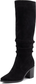 Athlefit Womens Knee High Chunky Heel Boots for Stylish Look