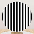 Black and White Stripes Round Backdrop 7.5x7.5 ft - Versatile Photo