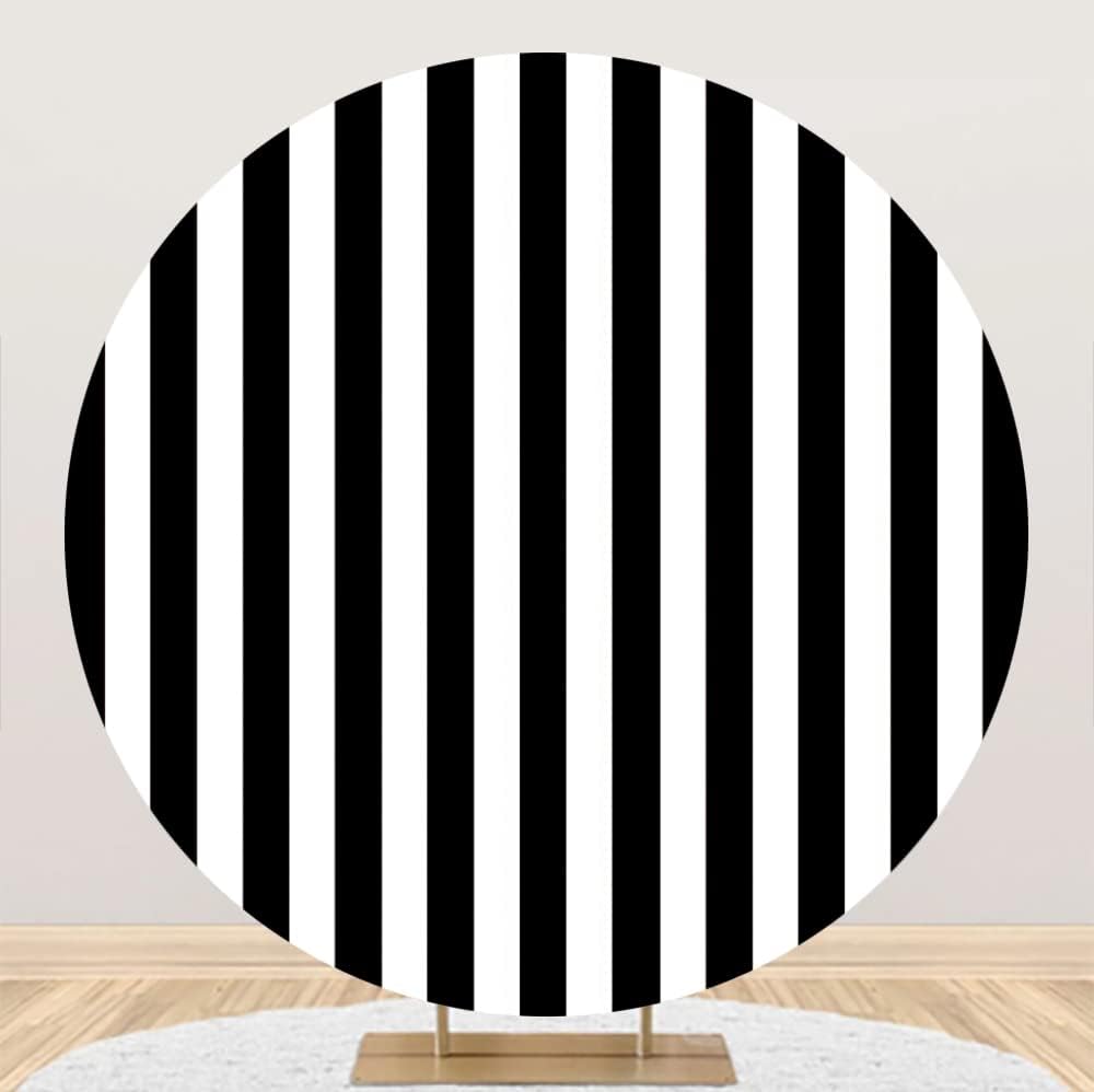 Laeacco Black and White Stripes Backdrop for Events and Photos