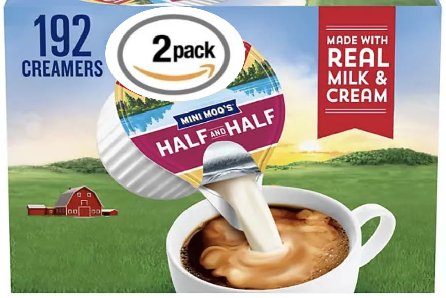 Convenient 192 Count Half & Half Creamer Singles x2 Pack