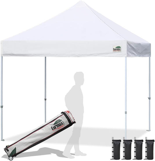 Eurmax 10x10ft Patio Pop Up Canopy - Commercial Grade with Bonus Sand Bags