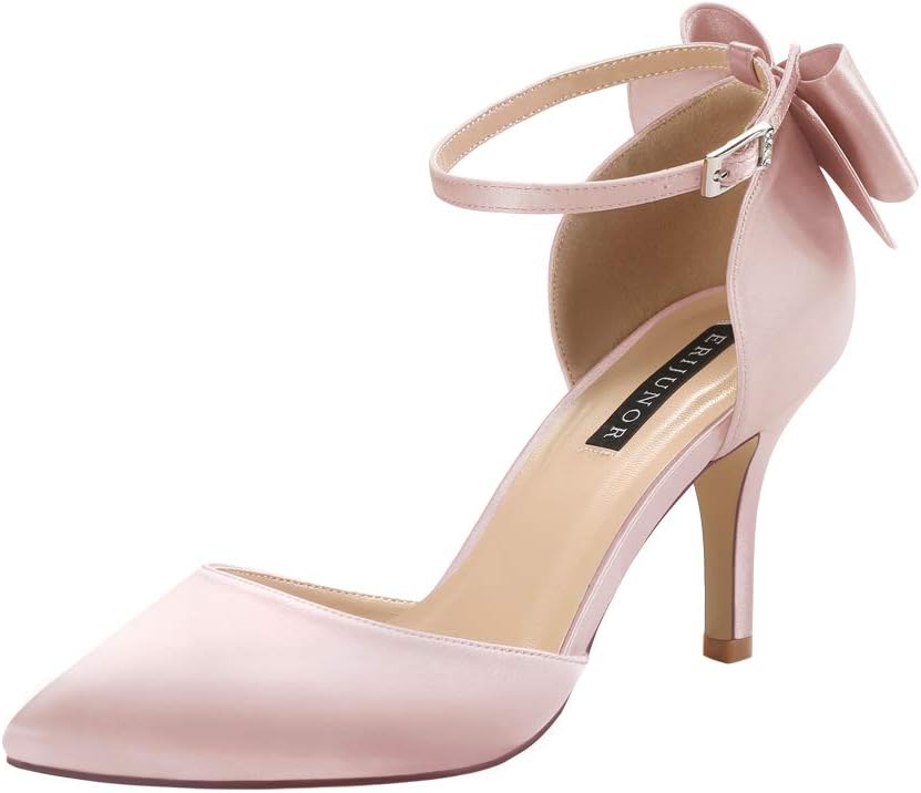 Elegant ERIJUNOR Wedding Evening Party Shoes with Bow Knot