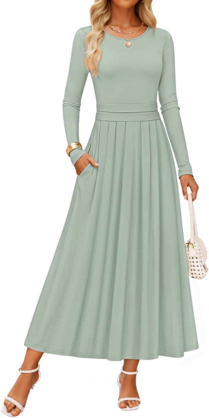 Elegant Long Sleeve Maxi Dress for Women - Fall Fashion 2025