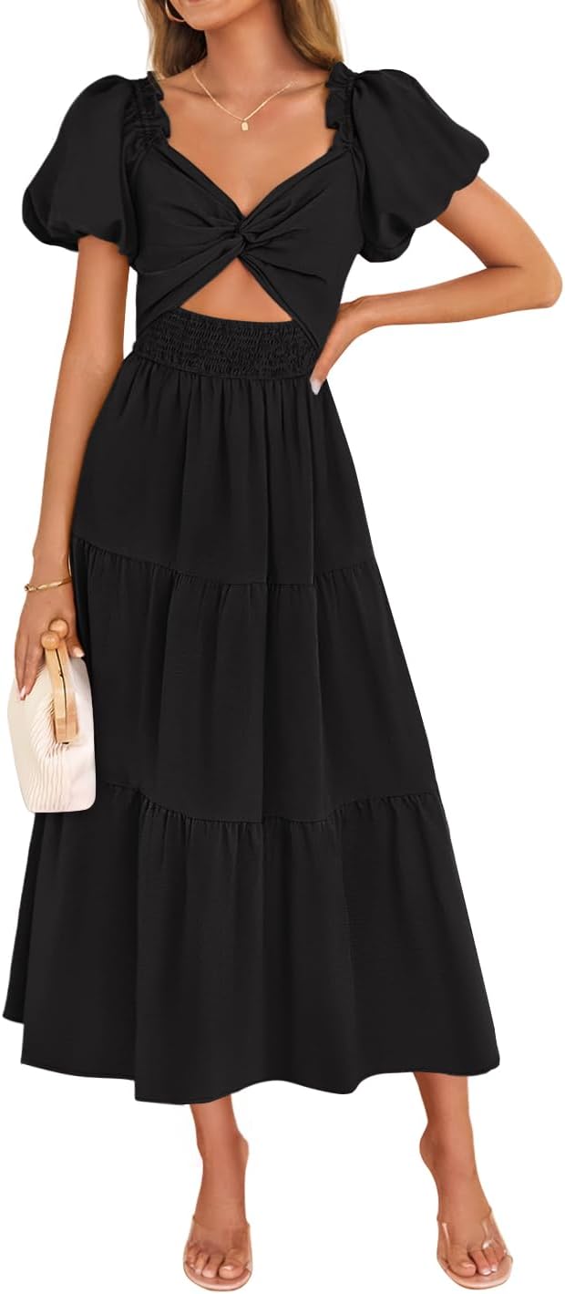 ZESICA Womens Summer Boho Vacation Dress for Beach Parties