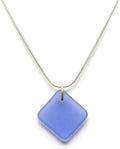 Sea Glass Delicate Diamond Pendant - Handmade Sea Glass Necklace