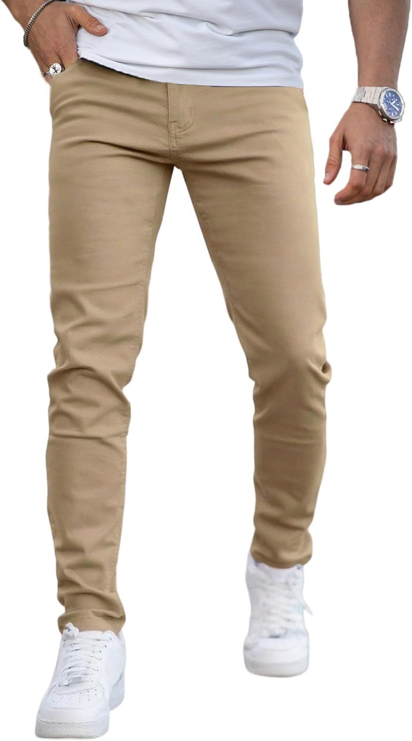 GINGTTO Men's Ripped Jeans: Slim Fit Stretchy Comfort Pants
