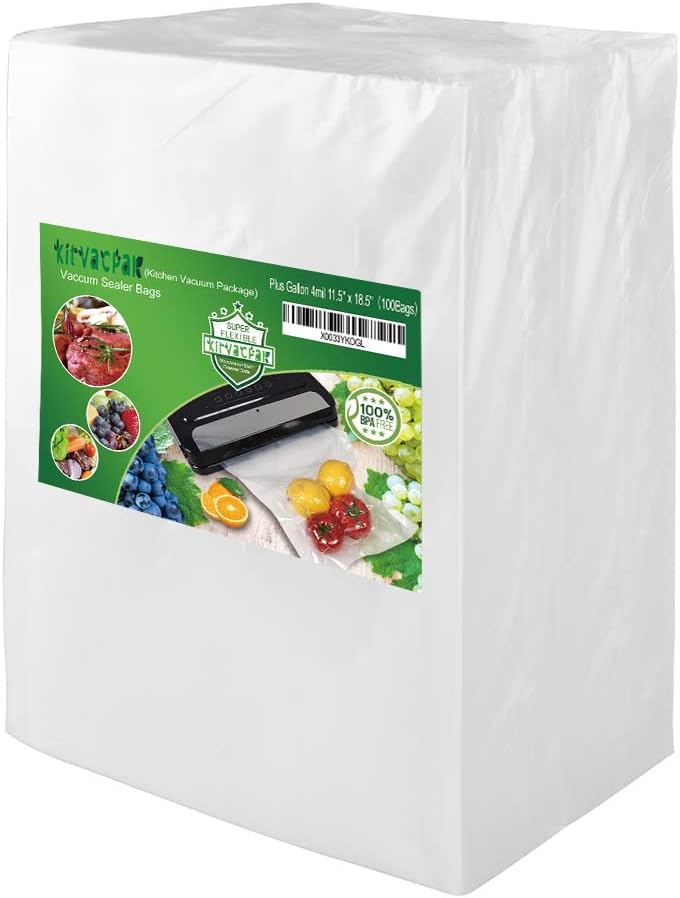 100 Large Gallon Vacuum Sealer Bags for Food Storage and Freshness