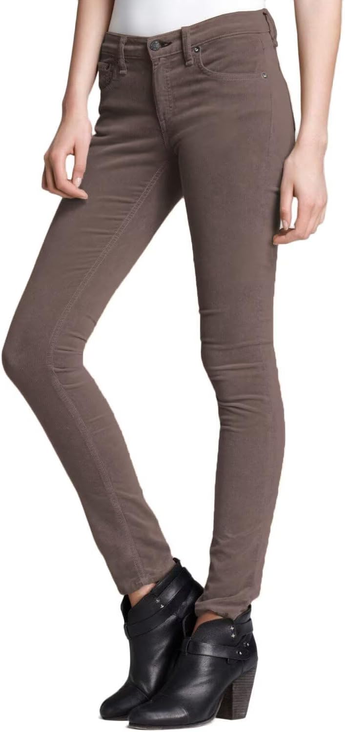 Super Comfy Stretch Women 5 Pockets Corduroy Skinny Pants
