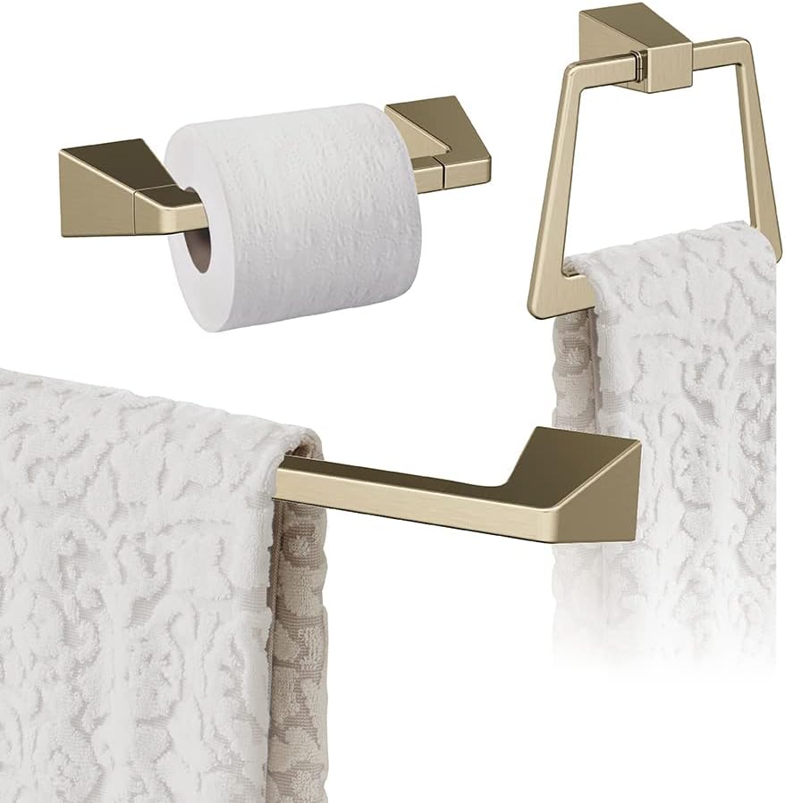 Golden Champagne Blackrock Towel Bar Set for Stylish Bathrooms