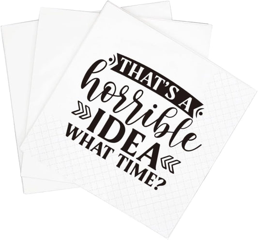 SharkBliss Sarcastic Quote Cocktail Napkins - 100 Pack Fun!