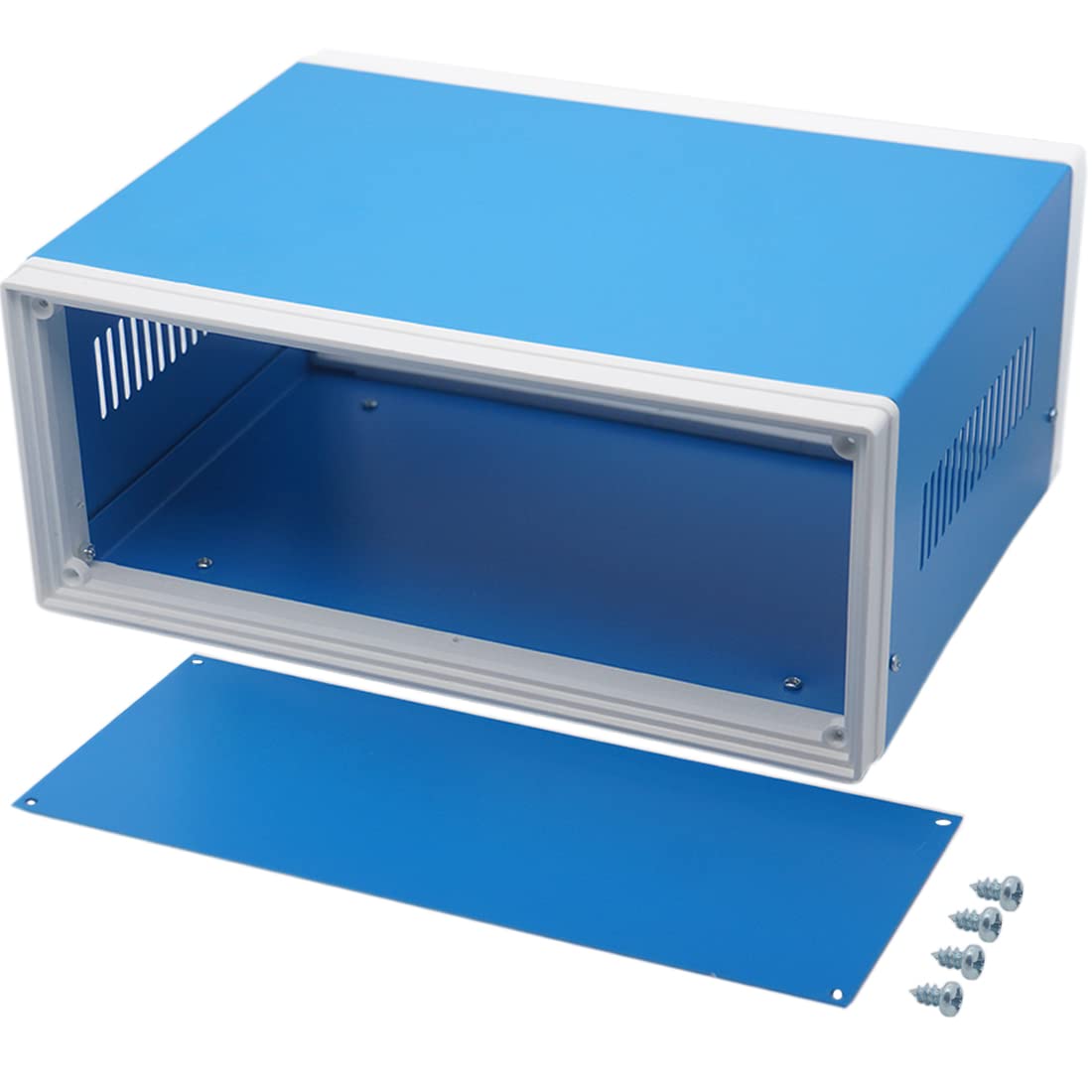 Zulkit Electronic Enclosures Blue Metal Project Case for DIY