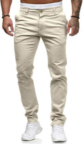 Mens Chinos Slim Fit Stretch Flat-Front Skinny Dress (Style 895H)