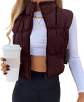SySea Women's Crop Puffer Vest - Lightweight Warm Crop Outerwear