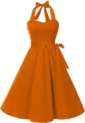 Women's Vintage Polka Audrey Dress 1950s Halter Retro Cocktail