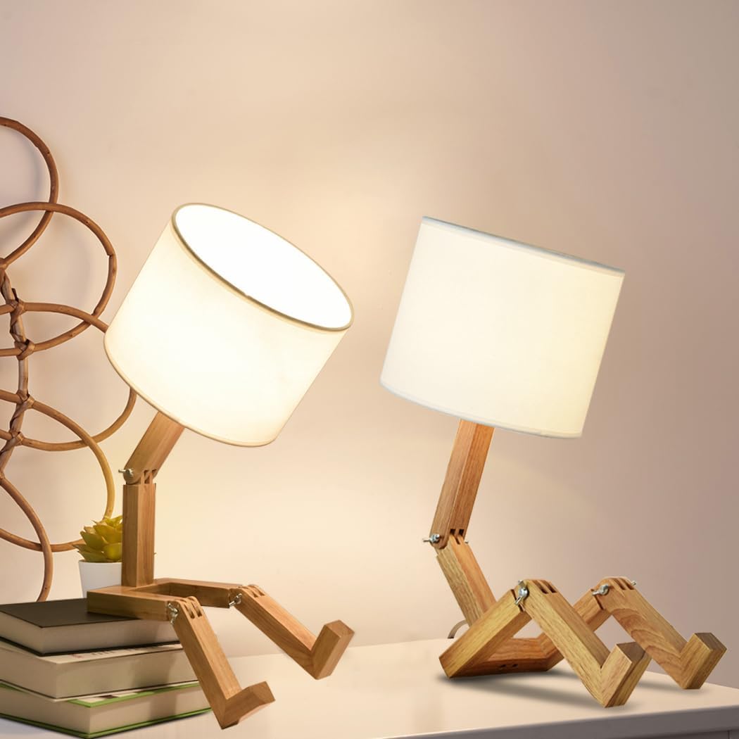 Robot Cute Desk Lamp Set of 2 for Home and Kids Room Decor