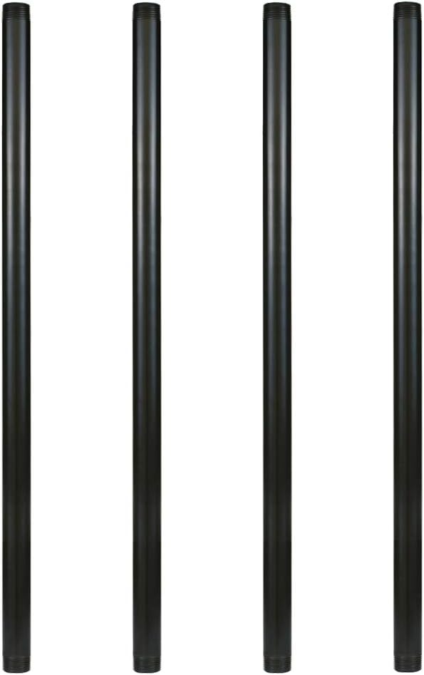 GeilSpace 1in 36in Pre-Cut Black Metal Pipe for Vintage DIY