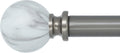 Meriville 3/4 in Single Window Curtain Rod with White Marble Ball