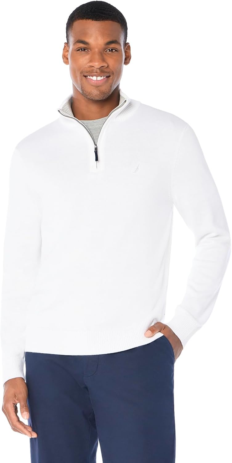 Nautica Men's Quarter-Zip Sweater for Classic Comfort and Style