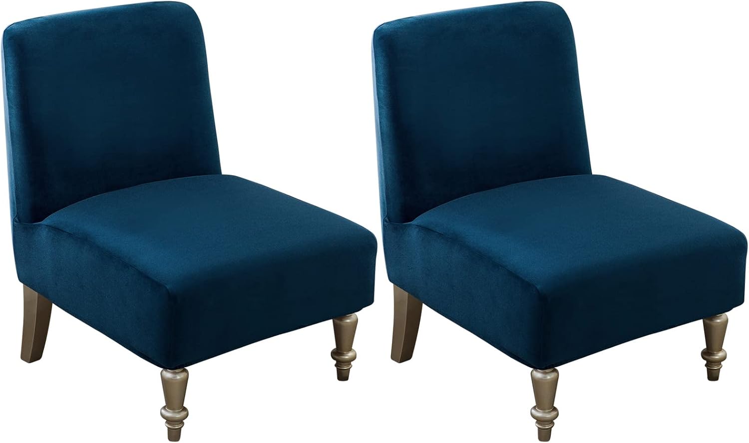 Leorate Velvet Armless Chair Slipcover - Non-Slip Furniture Protector