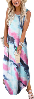 Women Sleeveless Split Maxi Dress - Lightweight Summer Beachwear