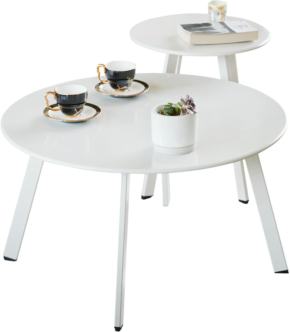 Outdoor Patio Coffee Table Set of 2 for Living Room and Balcony