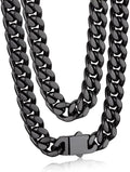 Bandmax Miami Cuban Link Chain Necklace for Men - Chunky Stainless