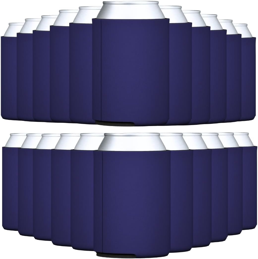 Bulk Blank Can Cooler Sleeves for Custom Drink Designs - Navy Blue