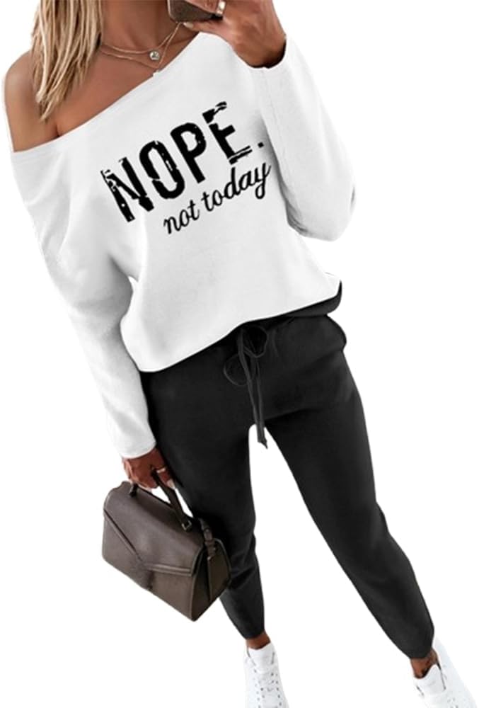 CHICME Women Tracksuit 2025 Fall Cozy Off The Shoulder Set