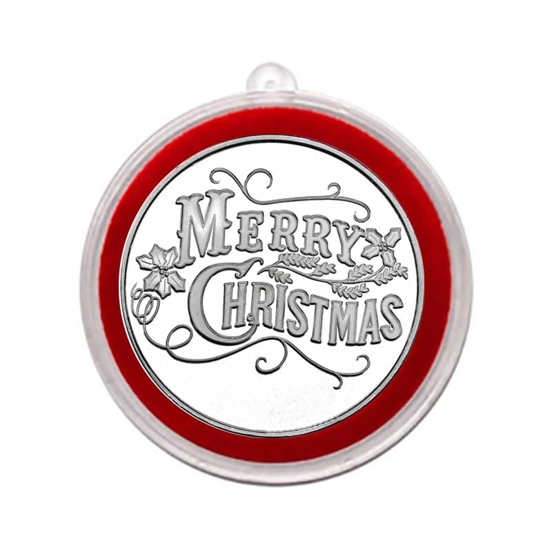 2025 Merry Christmas Fine Silver Round with Holly Ornament Holder