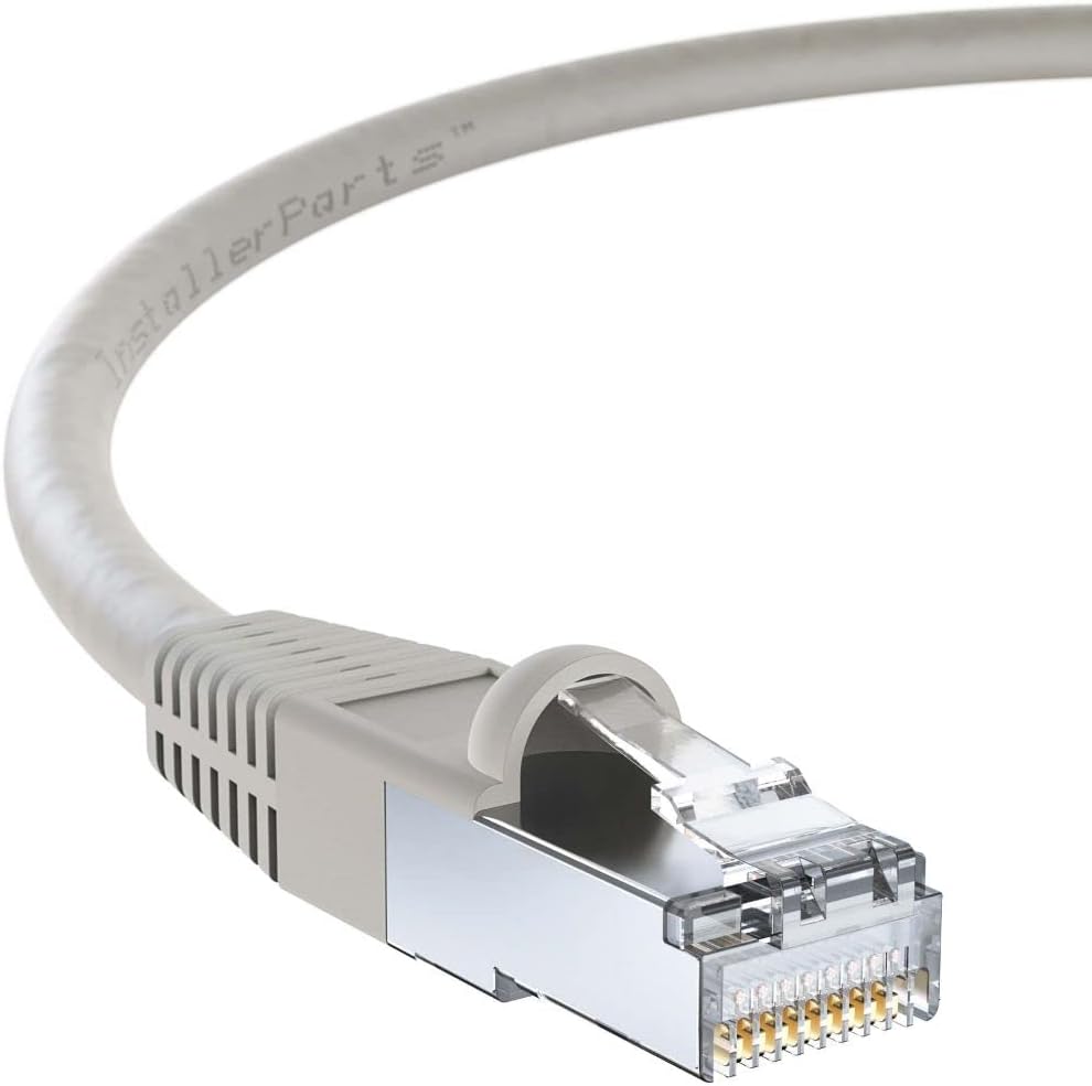 InstallerParts 20 Pack Shielded CAT5E Ethernet Cable 3 FT Gray