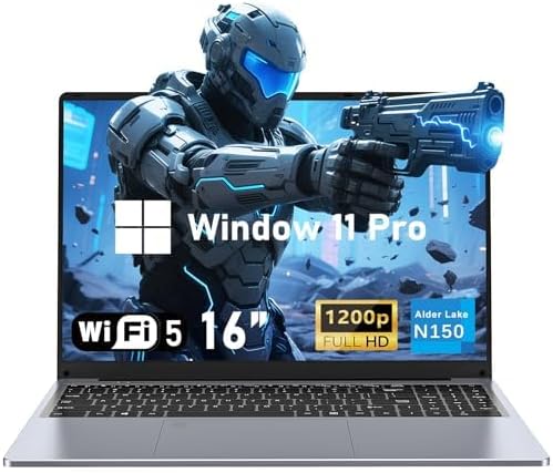 Gaming Laptop Computer with 16 Inch Display and 16GB RAM