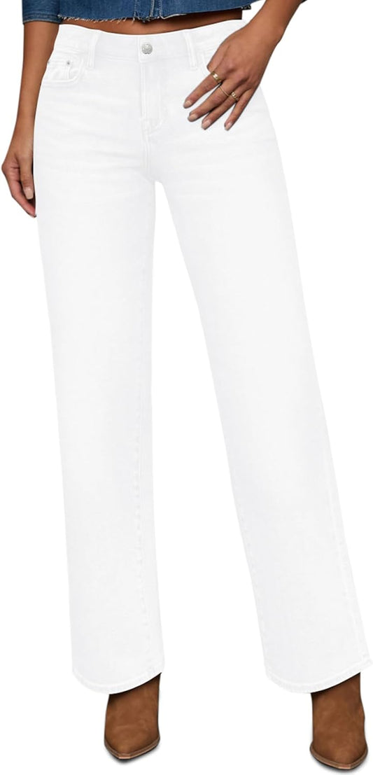Trendy High Waisted Cropped Boyfriend Mom Straight Leg Jeans